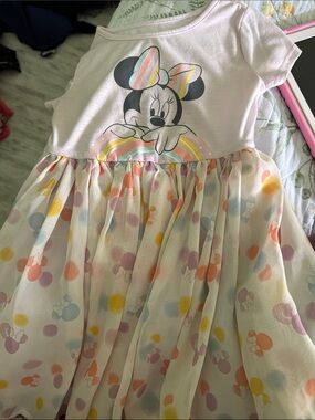 Carter's Pastel Tulle Skirt Dress with Rainbow Polka Dot Waistband